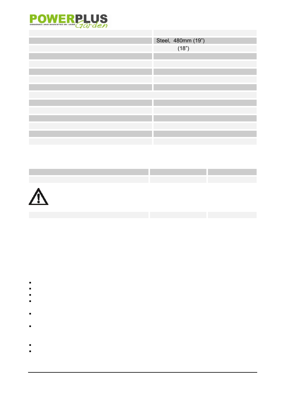 Sound emission, Storage instructions (off season), 12 sound emission | 13 storage instructions (off season) | Powerplus POW63754 LAWNMOWER 123CC 460MM EN User Manual | Page 13 / 15