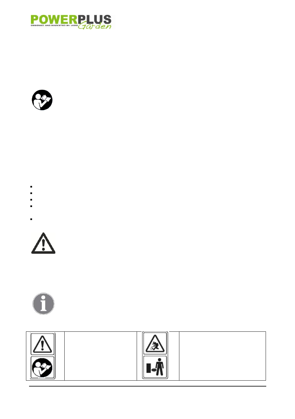 Application, Overview components (fig a), Package content list | Symbols | Powerplus POW63754 LAWNMOWER 123CC 460MM EN User Manual | Page 3 / 15
