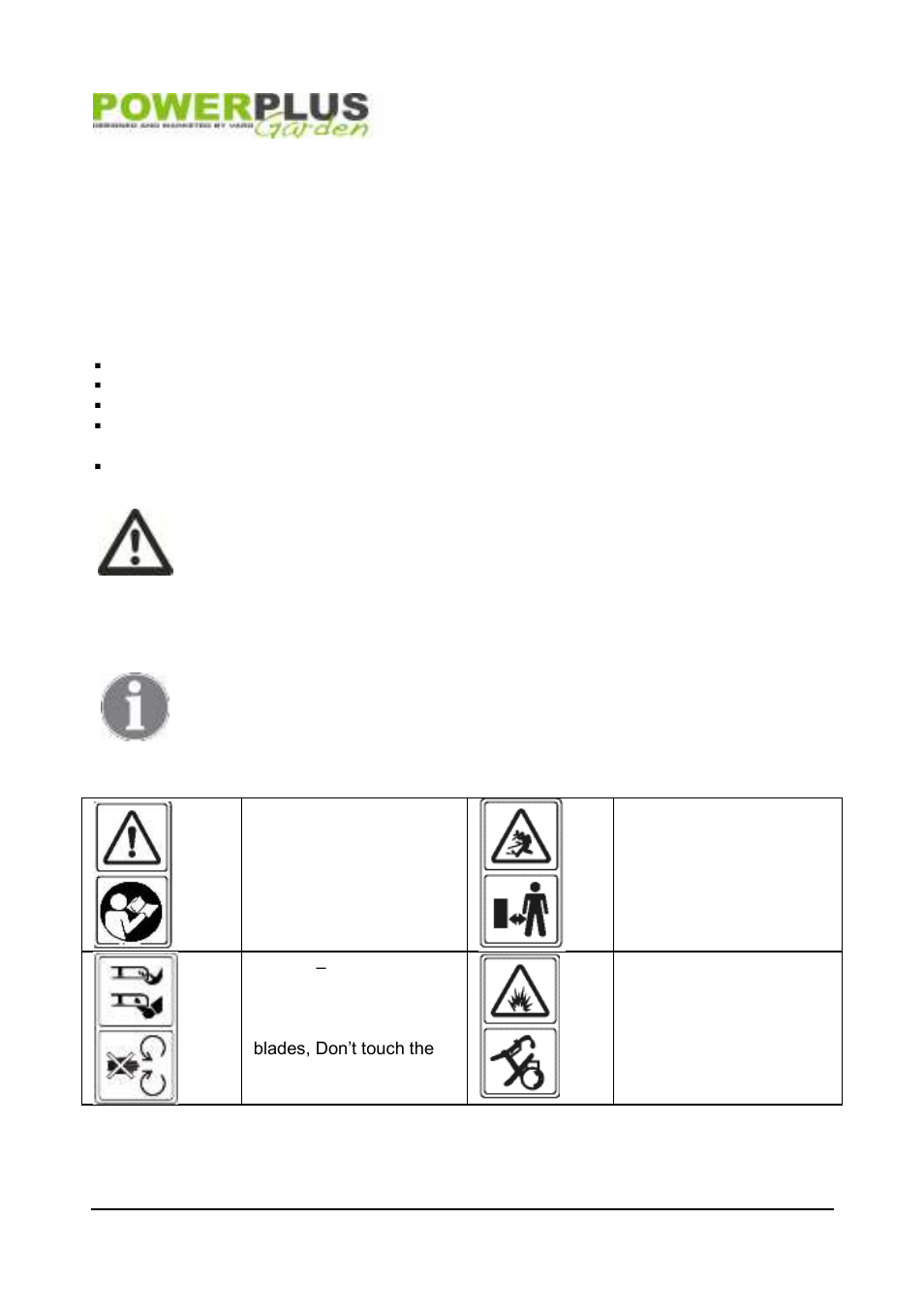 Overview components (fig. a), Package content list, Symbols | Powerplus POW63771 LAWNMOWER 98,5CC 410MM EN User Manual | Page 4 / 16
