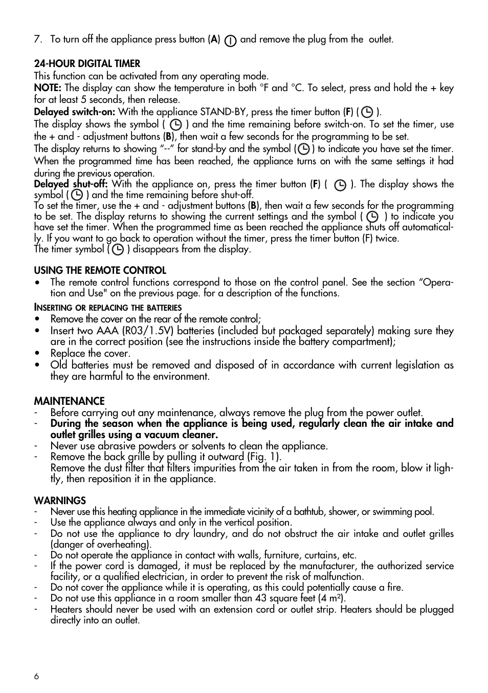 DeLonghi TCH 7590-8590 User Manual | Page 6 / 8