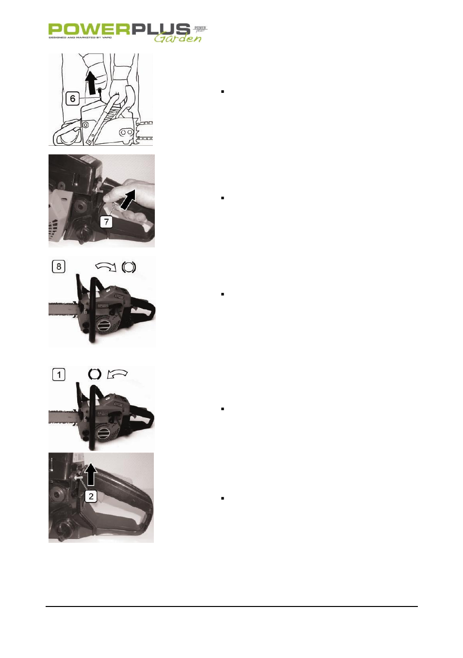 Warm start | Powerplus POW64115 CHAINSAW 37.2CC 406MM EN User Manual | Page 14 / 29