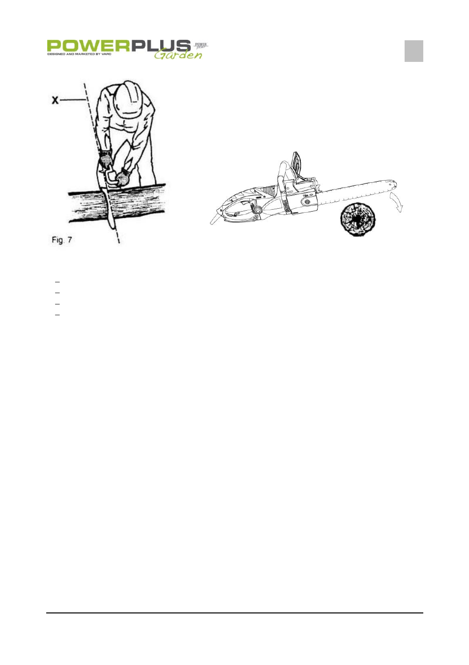 Trimming trees, To fell a tree | Powerplus POW64251 CHAINSAW 2400W 400MM EN User Manual | Page 12 / 16