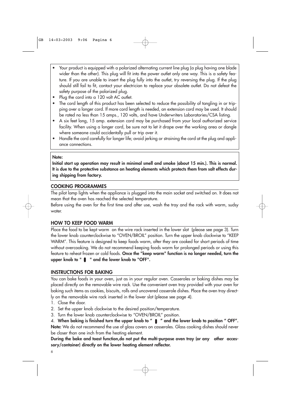 DeLonghi Toaster-Oven-Broiler User Manual | Page 6 / 10