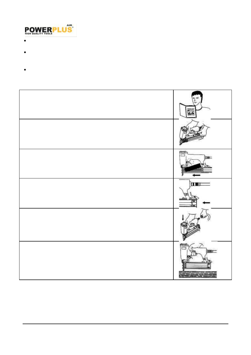 Tool use | Powerplus POWAIR0310 PNEUMATIC STAPLER/NAILER EN User Manual | Page 4 / 8