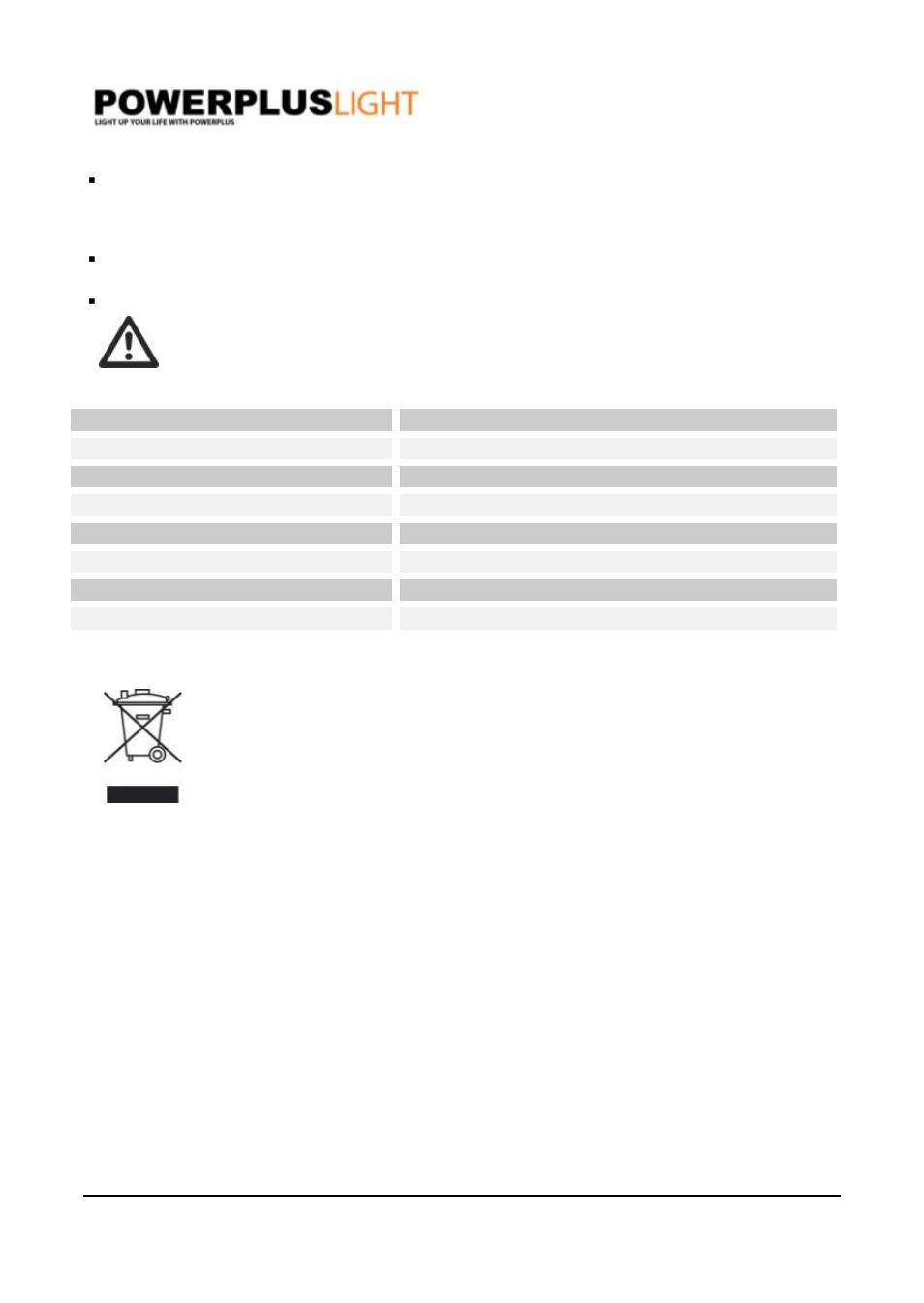 6using the floodlight, 7fixing and changing a halogen tube, 8specification | 9environment | Powerplus POWLI010 HALOG EN FLOODLIGHT 150W EN User Manual | Page 2 / 2