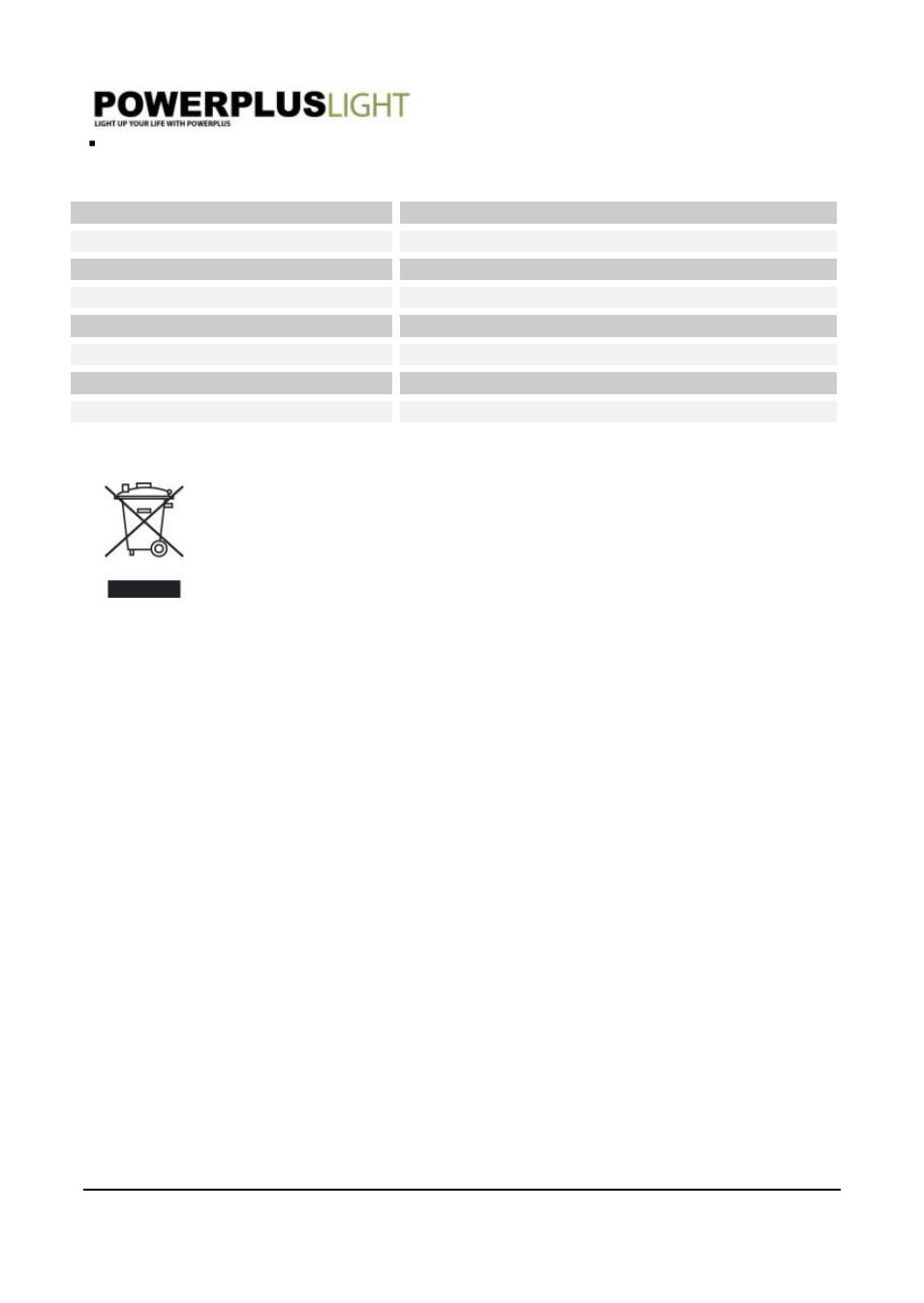 8specification, 9environment | Powerplus POWLI120  ENERGY SAVING FLOODLIGHT 32W EN User Manual | Page 2 / 2
