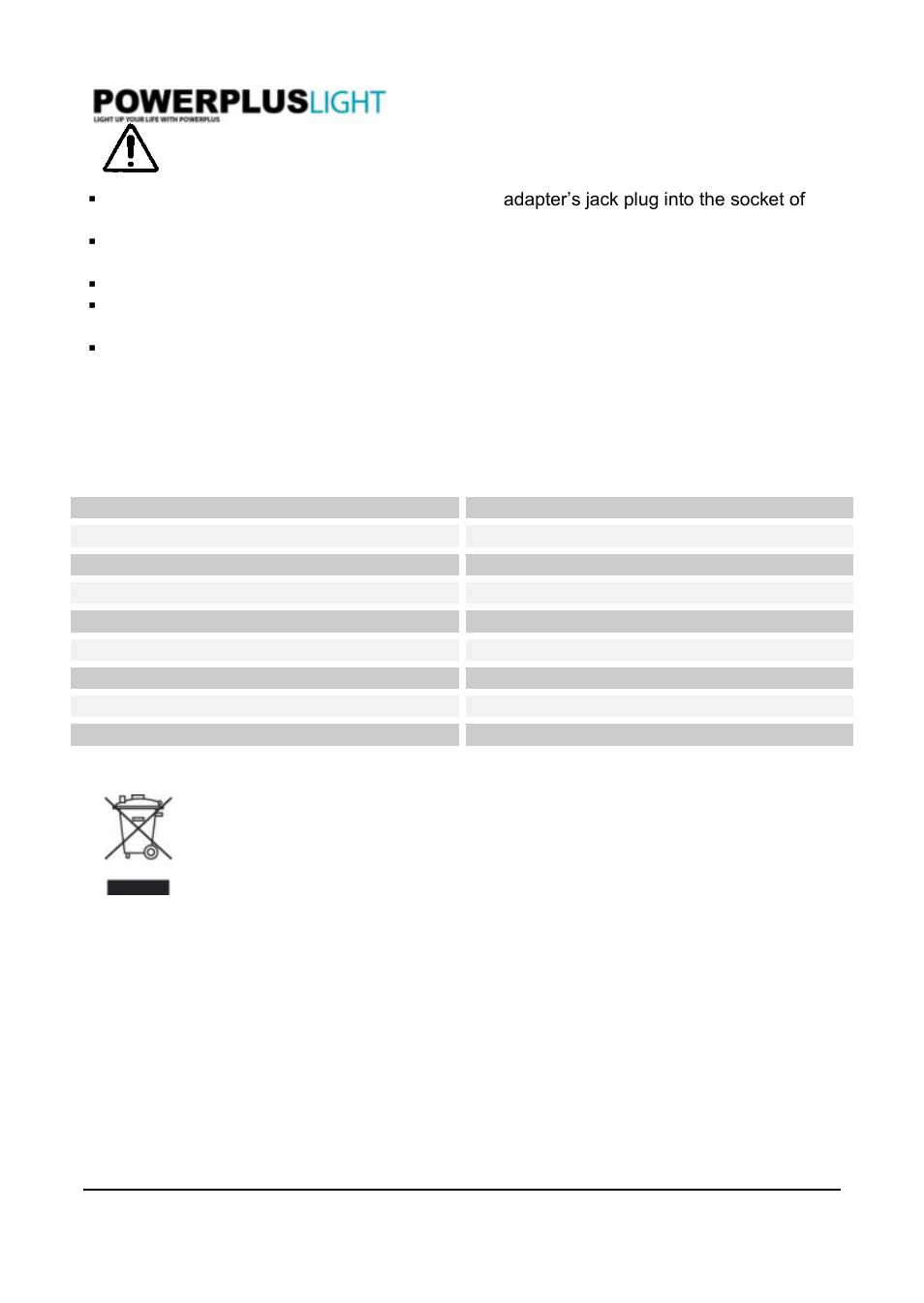 7battery replacement, 8technical data, 9environment | Powerplus POWLI421 LED TORCH 1,5W EN User Manual | Page 3 / 3