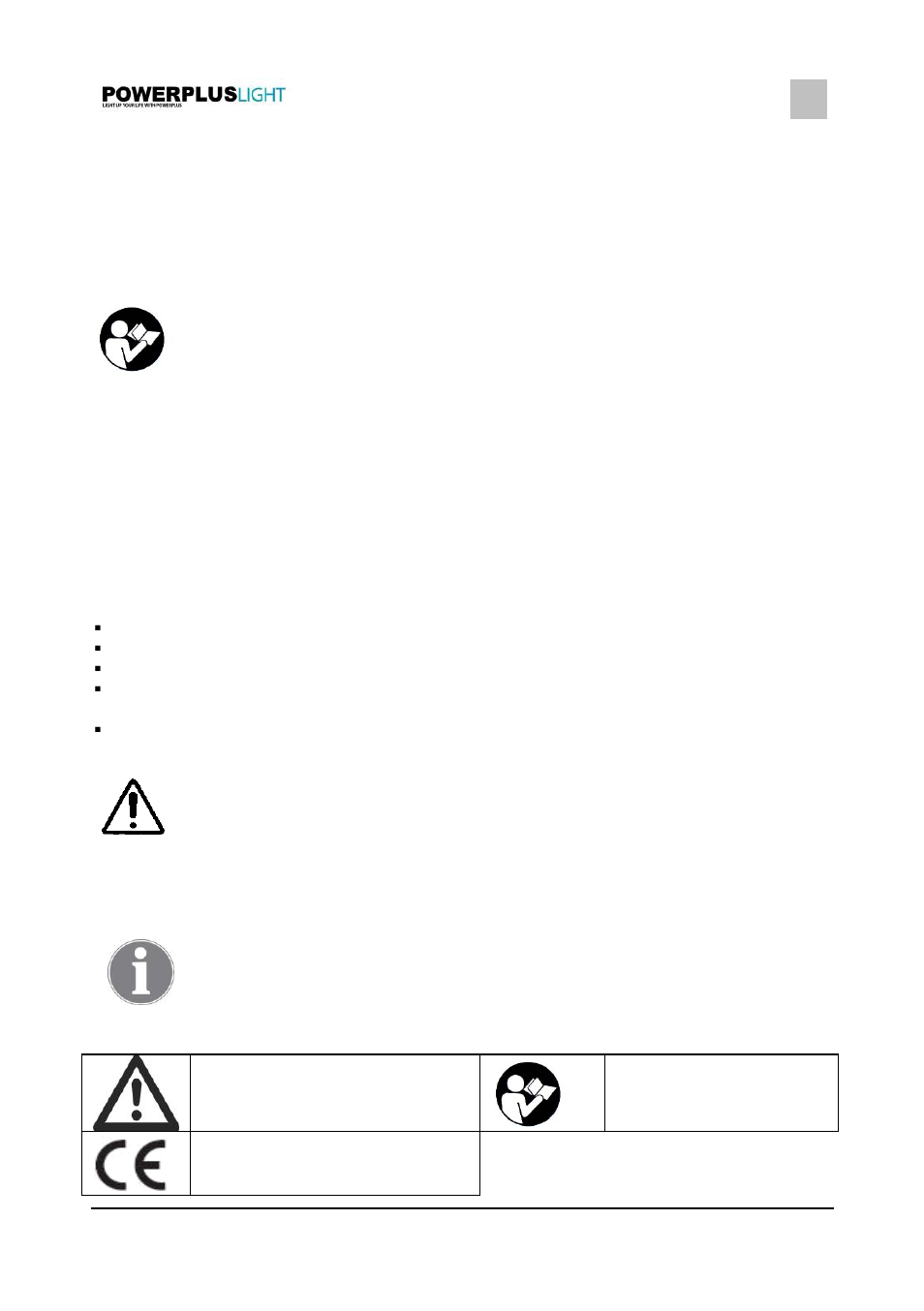 Application, Description, Package content list | Symbols | Powerplus POWLI425 EXT ENDABLE LED POCKET- / FLASHLIGHT 3,6W 2-IN-4 EN User Manual | Page 2 / 5