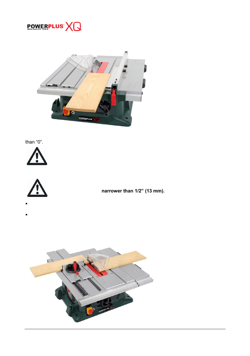 Ripping small pieces, Crosscutting (fig 23, fig 24) | Powerplus POWXQ5360 TABLE SAW 1800W 254MM EN User Manual | Page 16 / 22