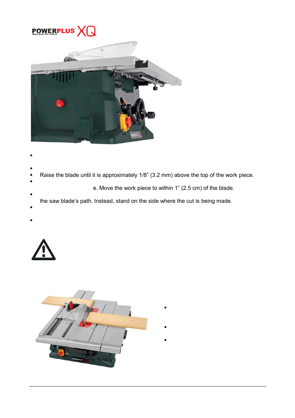 Powerplus POWXQ5360 TABLE SAW 1800W 254MM EN User Manual | Page 17 / 22