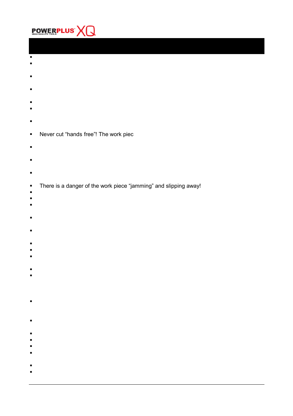 Powxq5360 | Powerplus POWXQ5360 TABLE SAW 1800W 254MM EN User Manual | Page 6 / 22