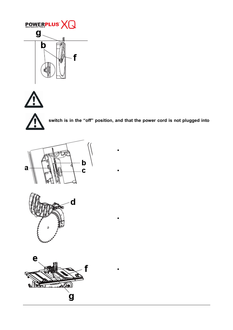 Assembling the blade guard (fig 7, fig 8, fig 9), Powxq5360 | Powerplus POWXQ5360 TABLE SAW 1800W 254MM EN User Manual | Page 9 / 22