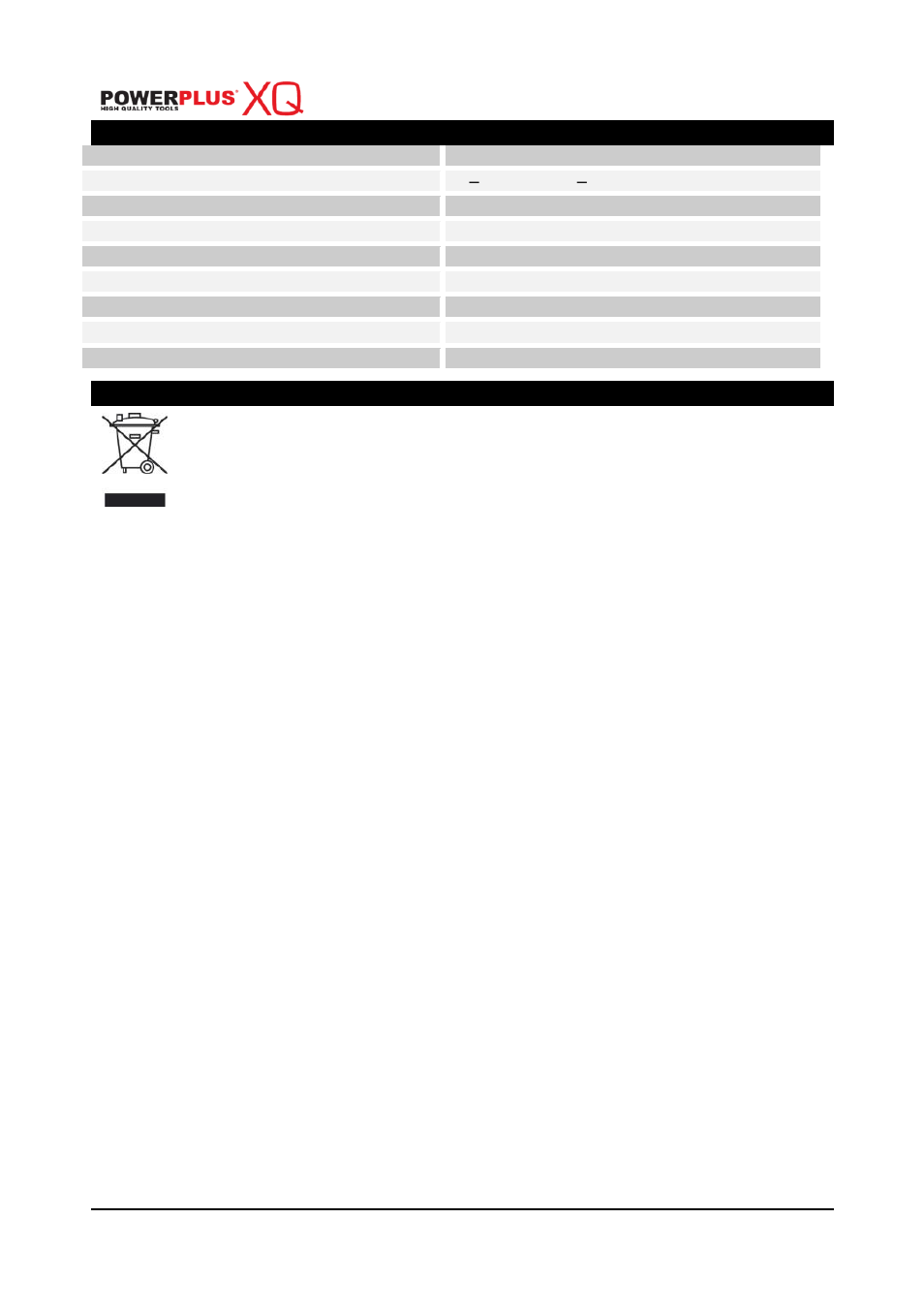 Technical details, Environment | Powerplus POWXQ9100 CLAMPING STAND JAWZILLA EN User Manual | Page 5 / 5