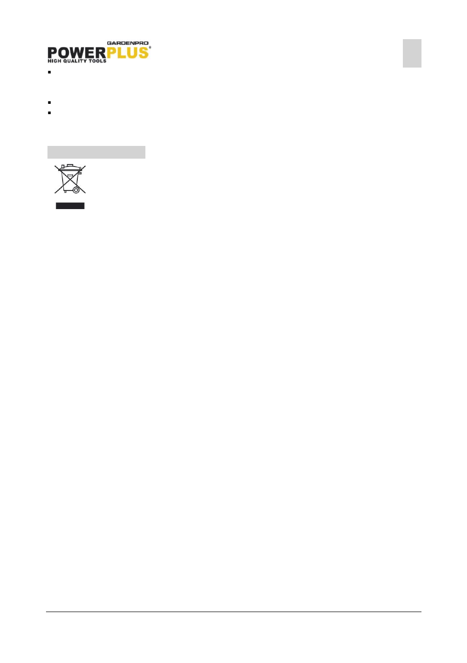 Environment | Powerplus POWXG2009 HEDGE TRIMMER 750W 690MM EN User Manual | Page 7 / 8