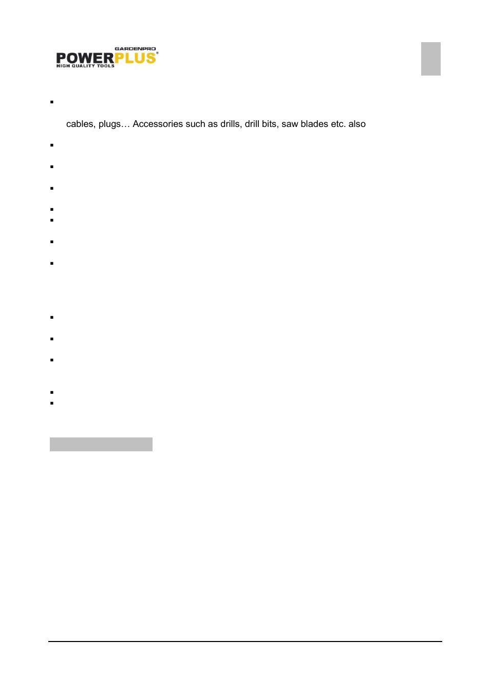 Environment | Powerplus POWXG7203 CULTIVATOR 148CC EN User Manual | Page 9 / 10