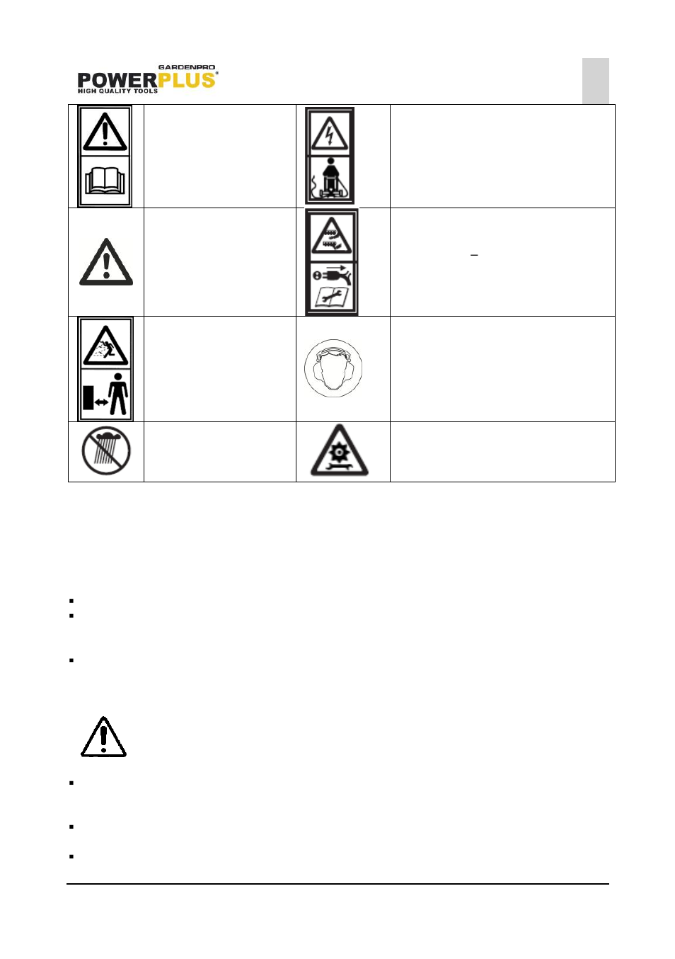 General power tool safety warnings, Working area, Electrical safety | Powxg7515, 5 general power tool safety warnings | Powerplus POWXG7515 LAWN SCARIFIER / AERATOR 1800W EN User Manual | Page 4 / 11
