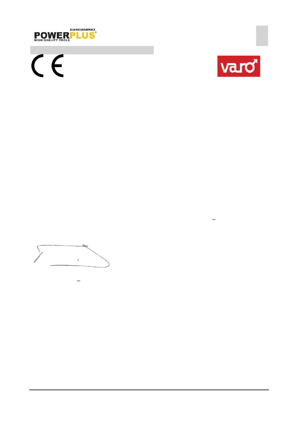 Declaration of conformity | Powerplus POWXG7540 LAWN SCARIFIER 118CC EN User Manual | Page 11 / 11