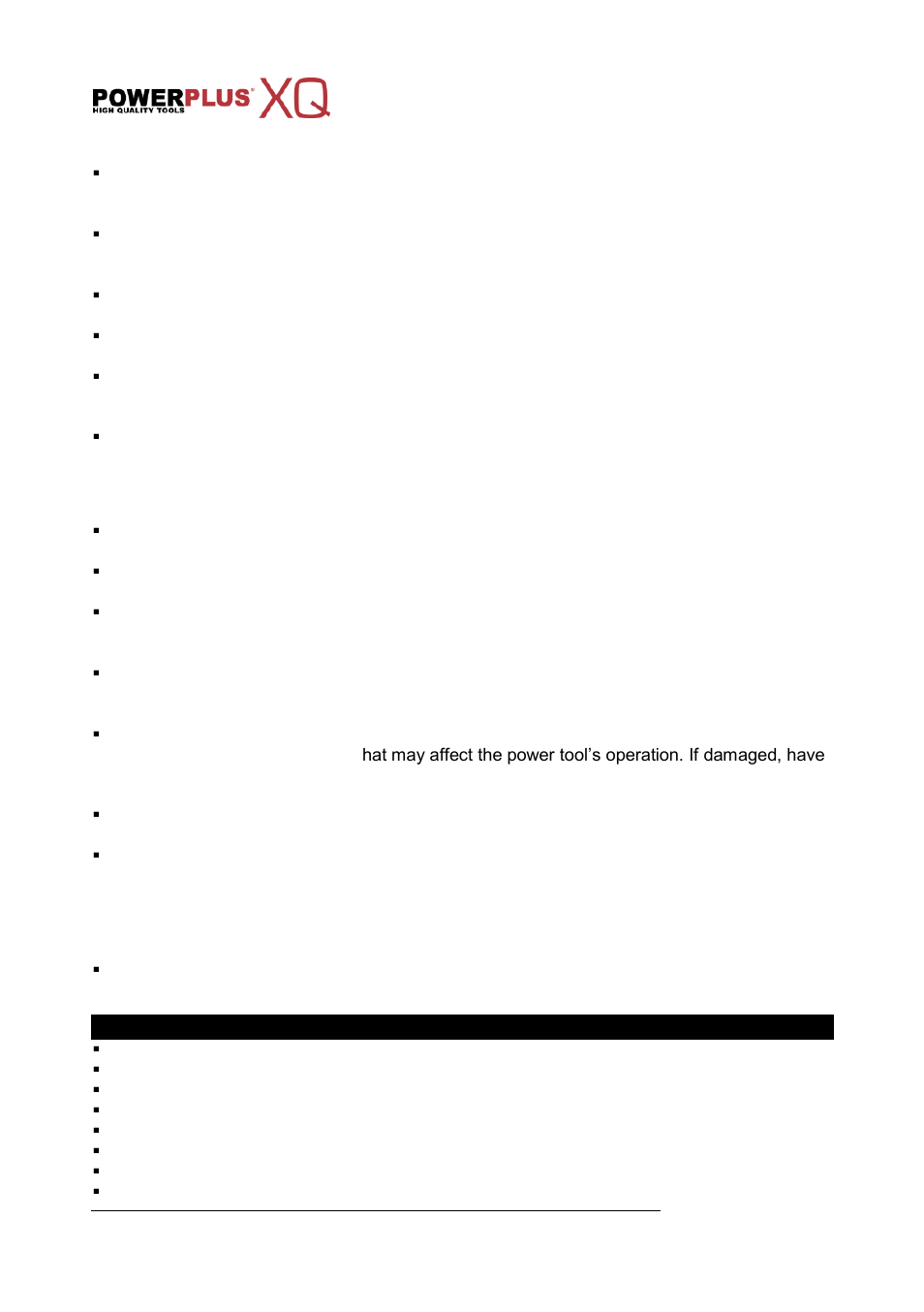 Power tool use and care, Service, Additional safety-hints for impact-drill | Powerplus POWXQ5205 IMPACT DRILL 1200W EN User Manual | Page 5 / 11