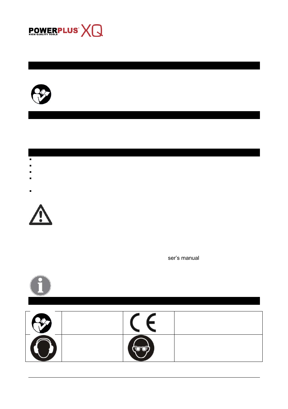 Application, Description (fig. a), Package content list | Symbols | Powerplus POWXQ5226 HAMMER DRILL 1250W EN User Manual | Page 3 / 9