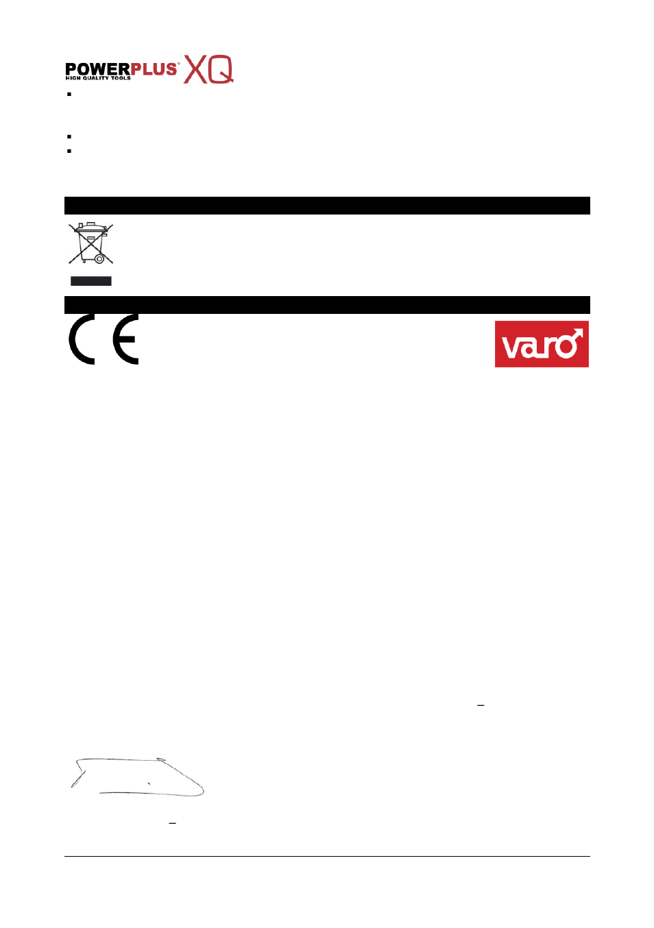 Environment, Declaration of conformity | Powerplus POWXQ5226 HAMMER DRILL 1250W EN User Manual | Page 9 / 9