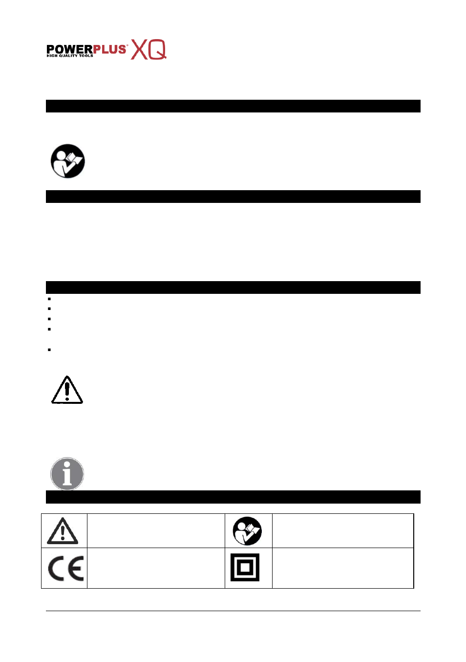 Application, Description (fig. 1), Package content list | Symbols | Powerplus POWXQ5232 DRILL/SCREWDRIVER 14.4V LI-ION 2 BATT EN User Manual | Page 3 / 12