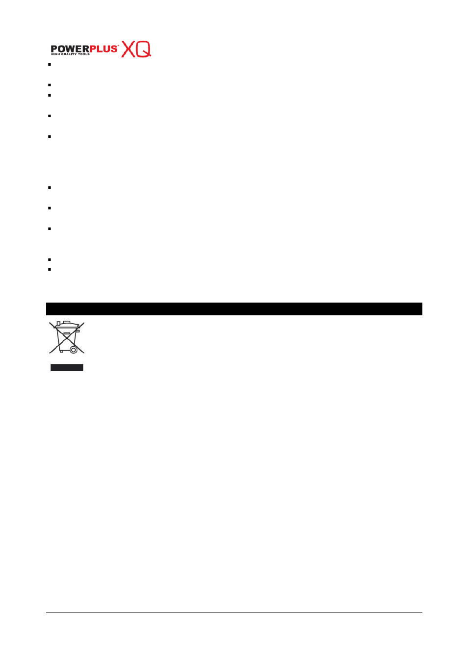 Environment | Powerplus POWXQ5390 CUT-OFF SAW FOR METAL 2000W 355MM EN User Manual | Page 11 / 12