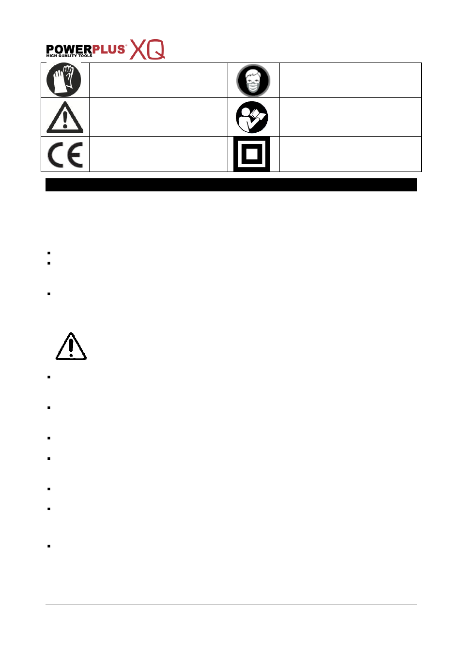 General power tool safety warnings, Work area, Electrical safety | Personal safety | Powerplus POWXQ5406 BELT SANDER 1200W EN User Manual | Page 3 / 8