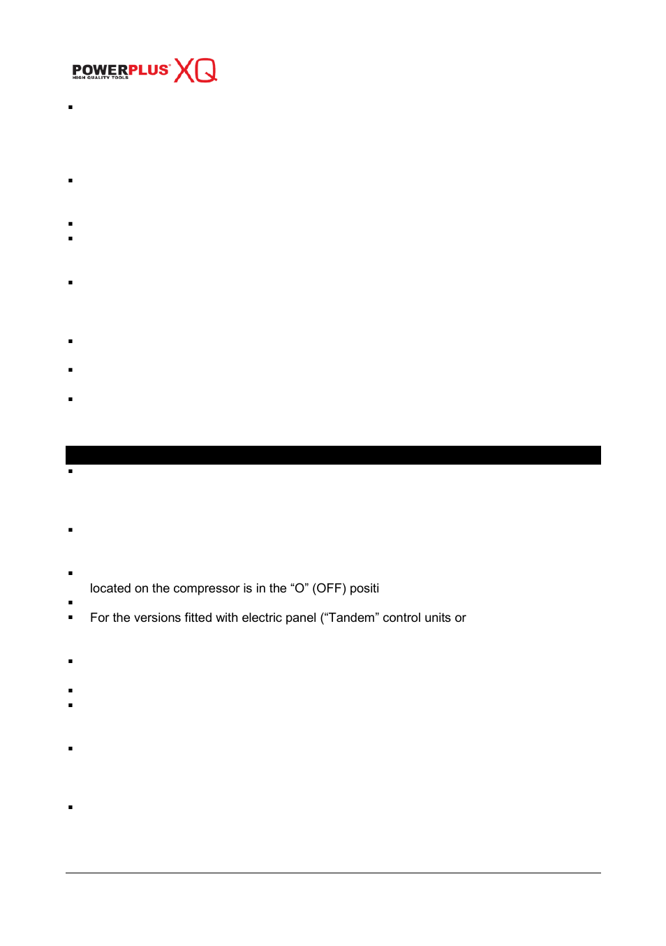 Things you should know, Start-up and use, Powxq8125 en | 4 start-up and use | Powerplus POWXQ8125 COMPRESOR 2200W 50L LUBRICATED EN User Manual | Page 5 / 10