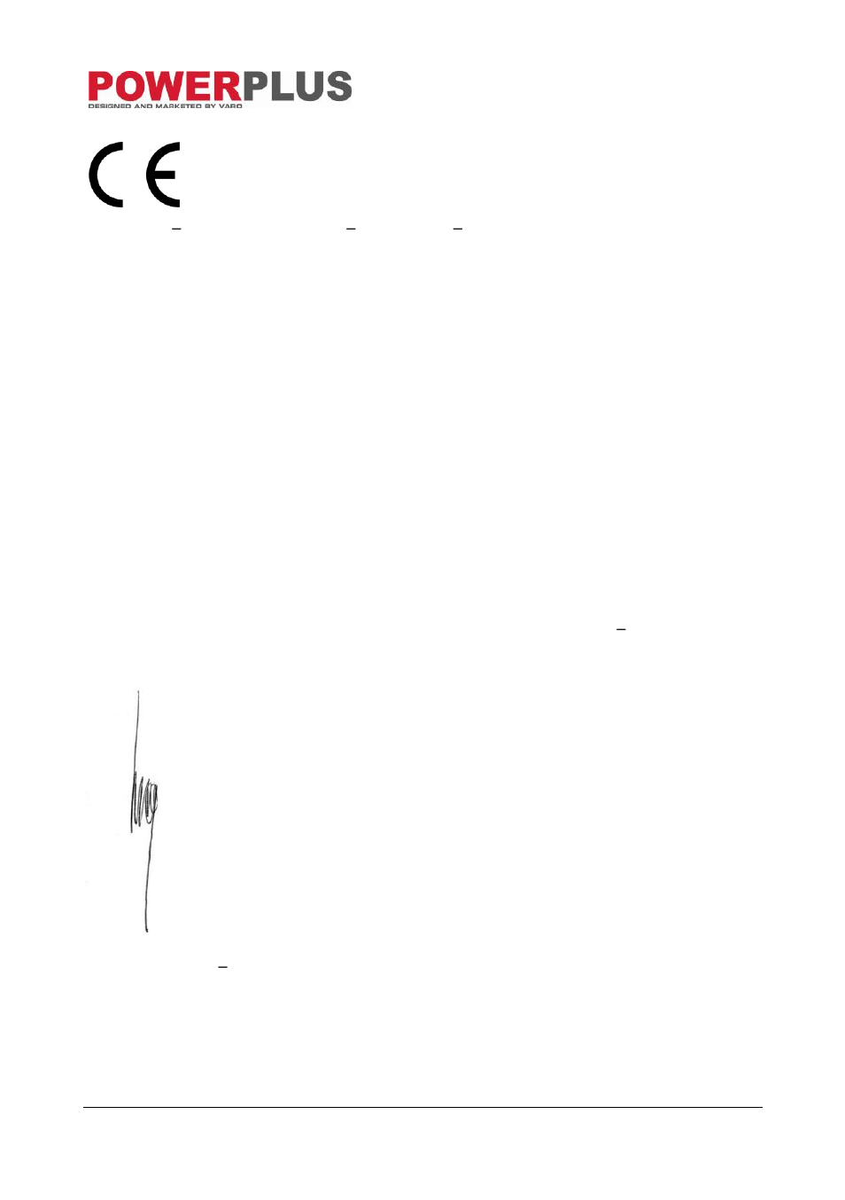 Declaration of conformity | Powerplus POW162X ROUTER 1020W EN User Manual | Page 9 / 9