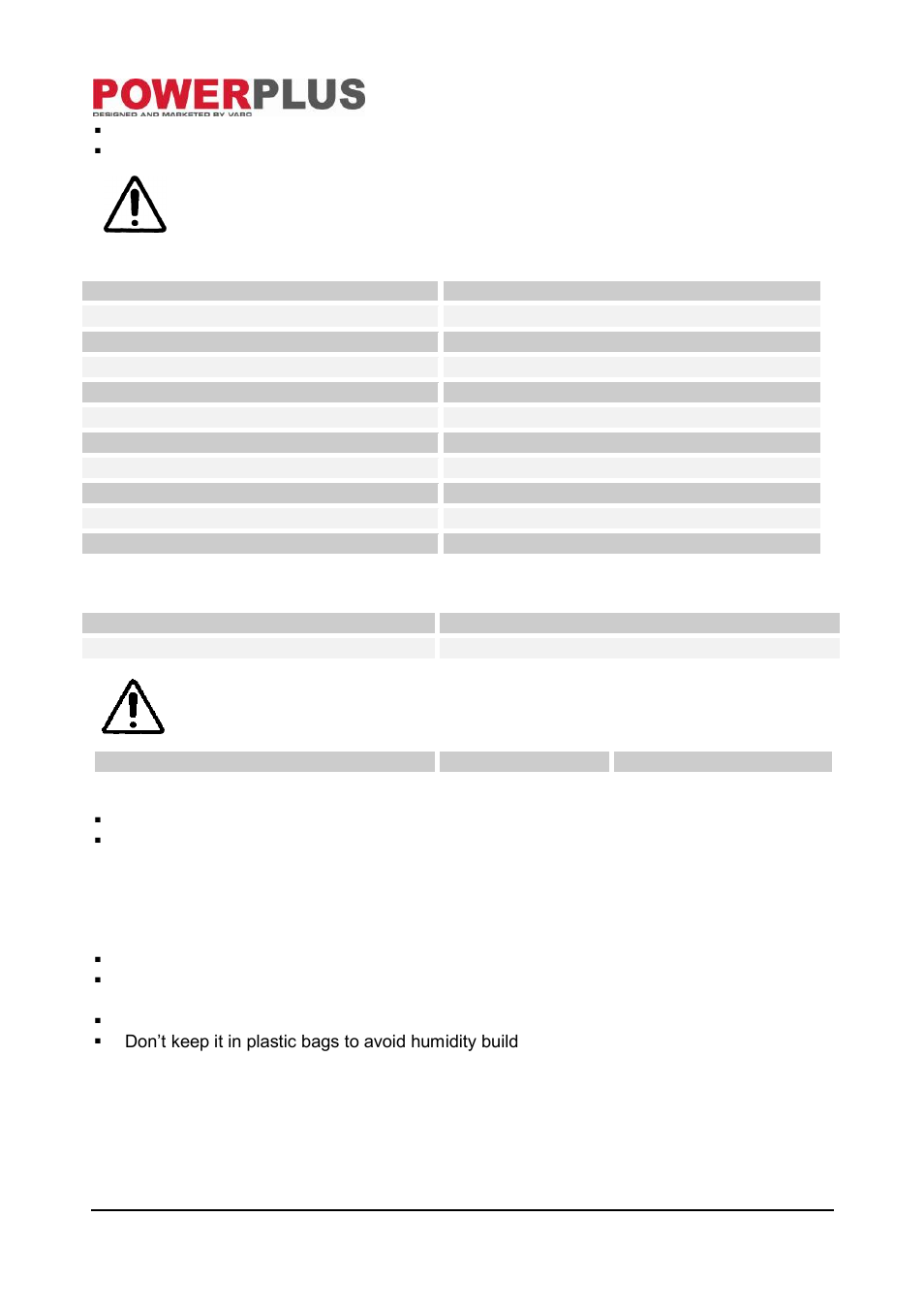 Technical data, Noise, Service department | Storage, 10 technical data, 11 noise, 12 service department, 13 storage | Powerplus POW30620 DRILL/SCREWDRIVER 14,4V EN User Manual | Page 6 / 8