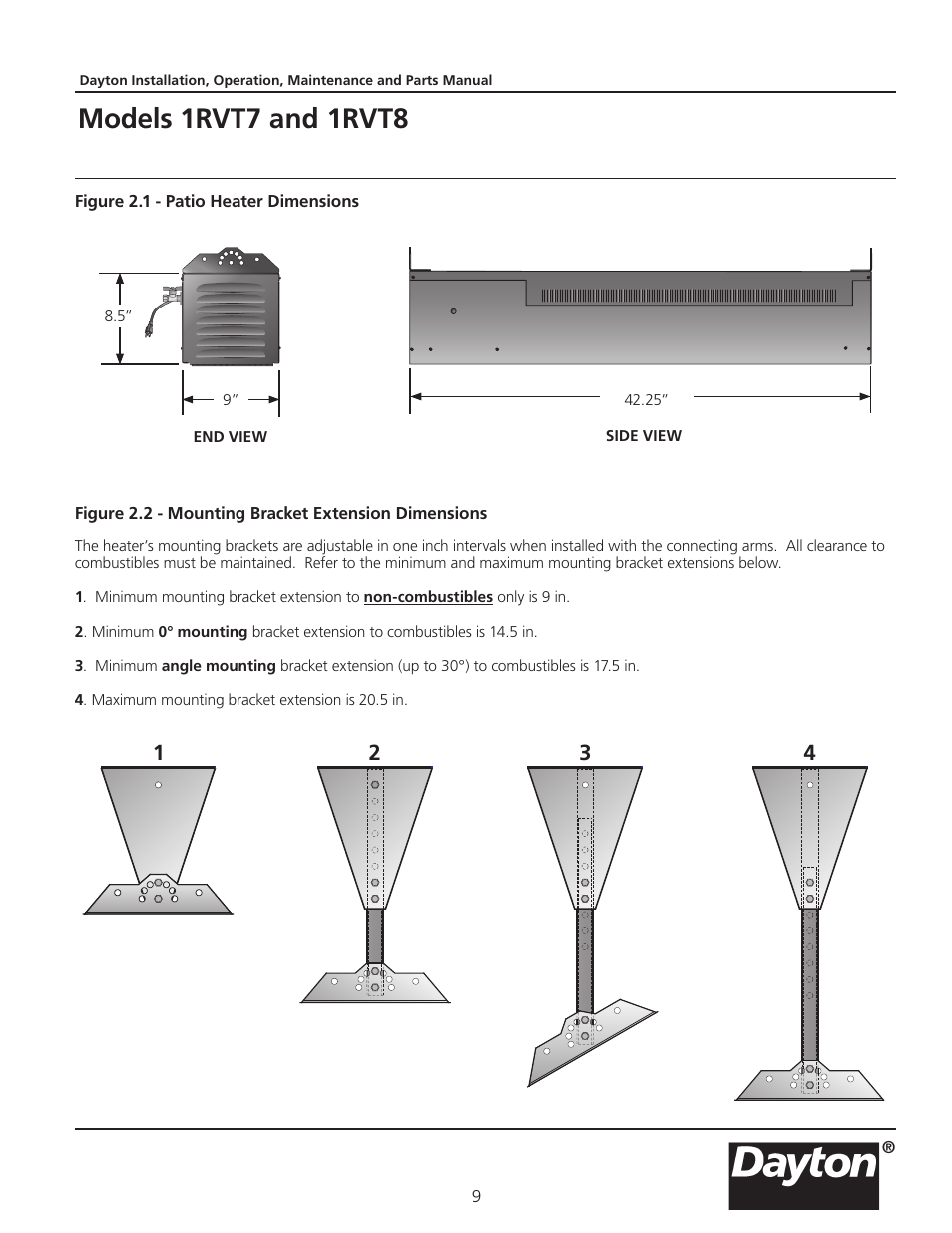 Models 1rvt7 and 1rvt8 | Dayton 1RVT8 User Manual | Page 9 / 24