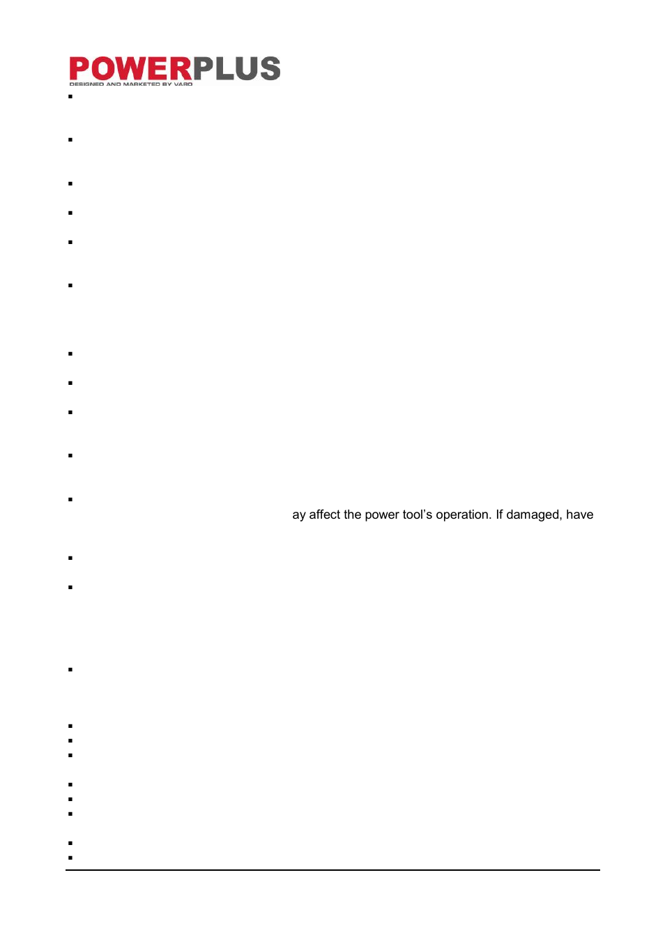 Power tool use and care, Service, Specific safety warnings | Pow411, 6 specific safety warnings | Powerplus POW411 BELT SANDER 800W EN User Manual | Page 4 / 8
