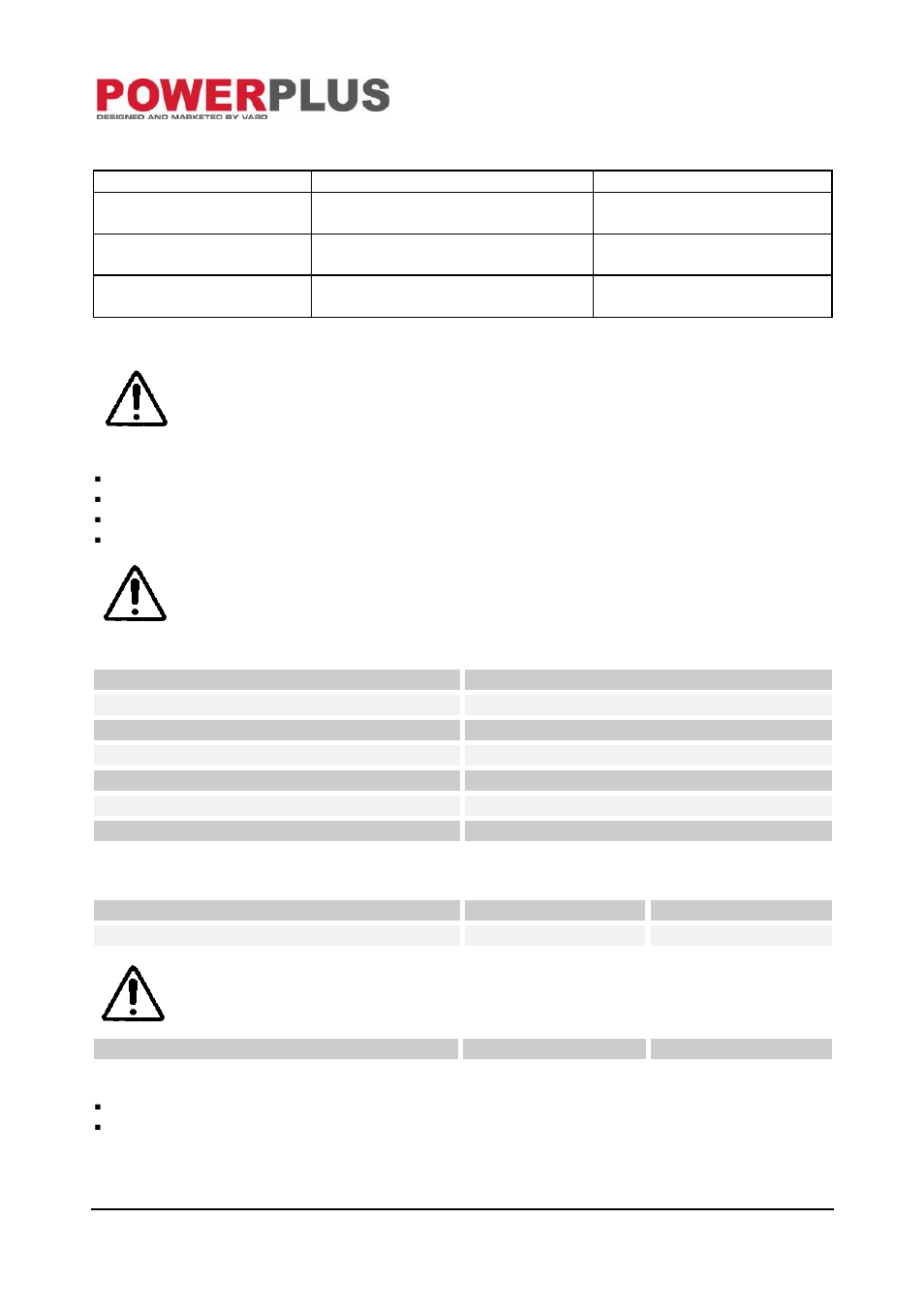 Troubleshooting, Cleaning and maintenance, Cleaning | Technical data, Noise, Service department | Powerplus POW411 BELT SANDER 800W EN User Manual | Page 6 / 8