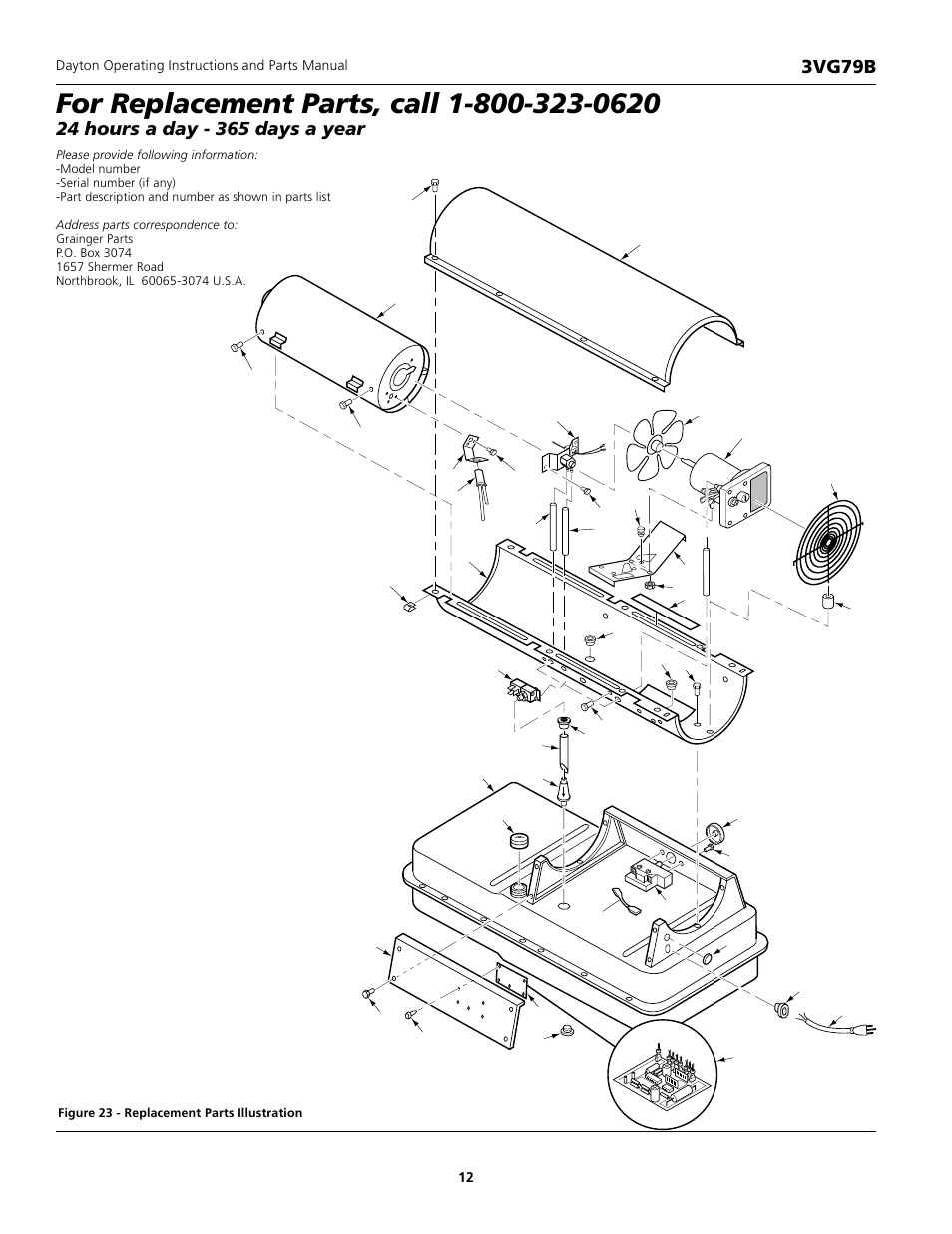 Dayton portable forced air heater, 3vg79b | Dayton 3VG79B User Manual | Page 12 / 16