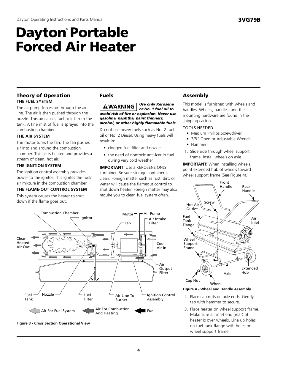 Dayton portable forced air heater, 3vg79b | Dayton 3VG79B User Manual | Page 4 / 16