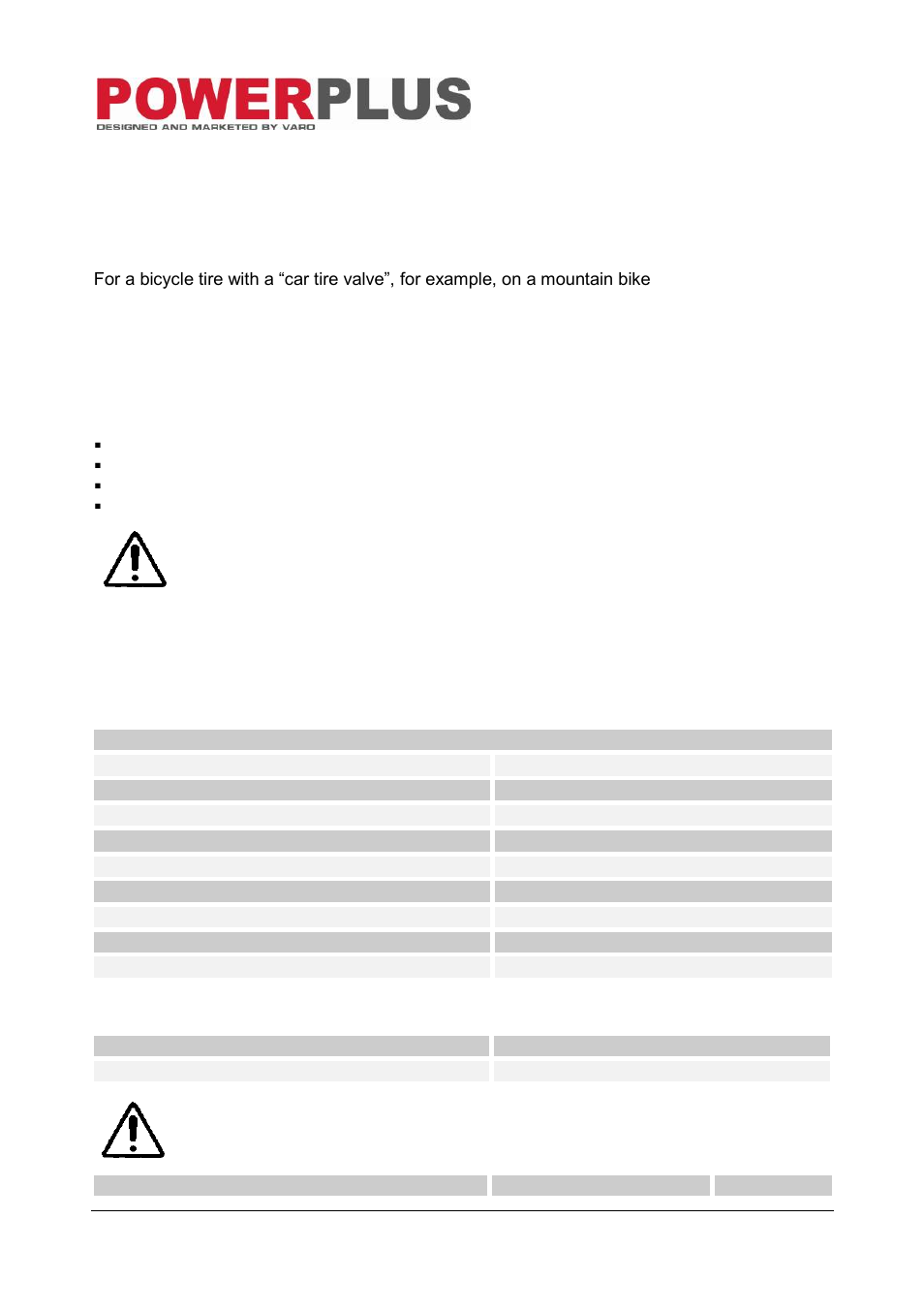 Inflating bicycle tires, Inflating other items, Cleaning and maintenance | Cleaning, Maintenance, Technical data, Noise, Pow5623, 9 cleaning and maintenance, 10 technical data | Powerplus POW5623 AIR COMPRESSOR 12V EN User Manual | Page 6 / 8