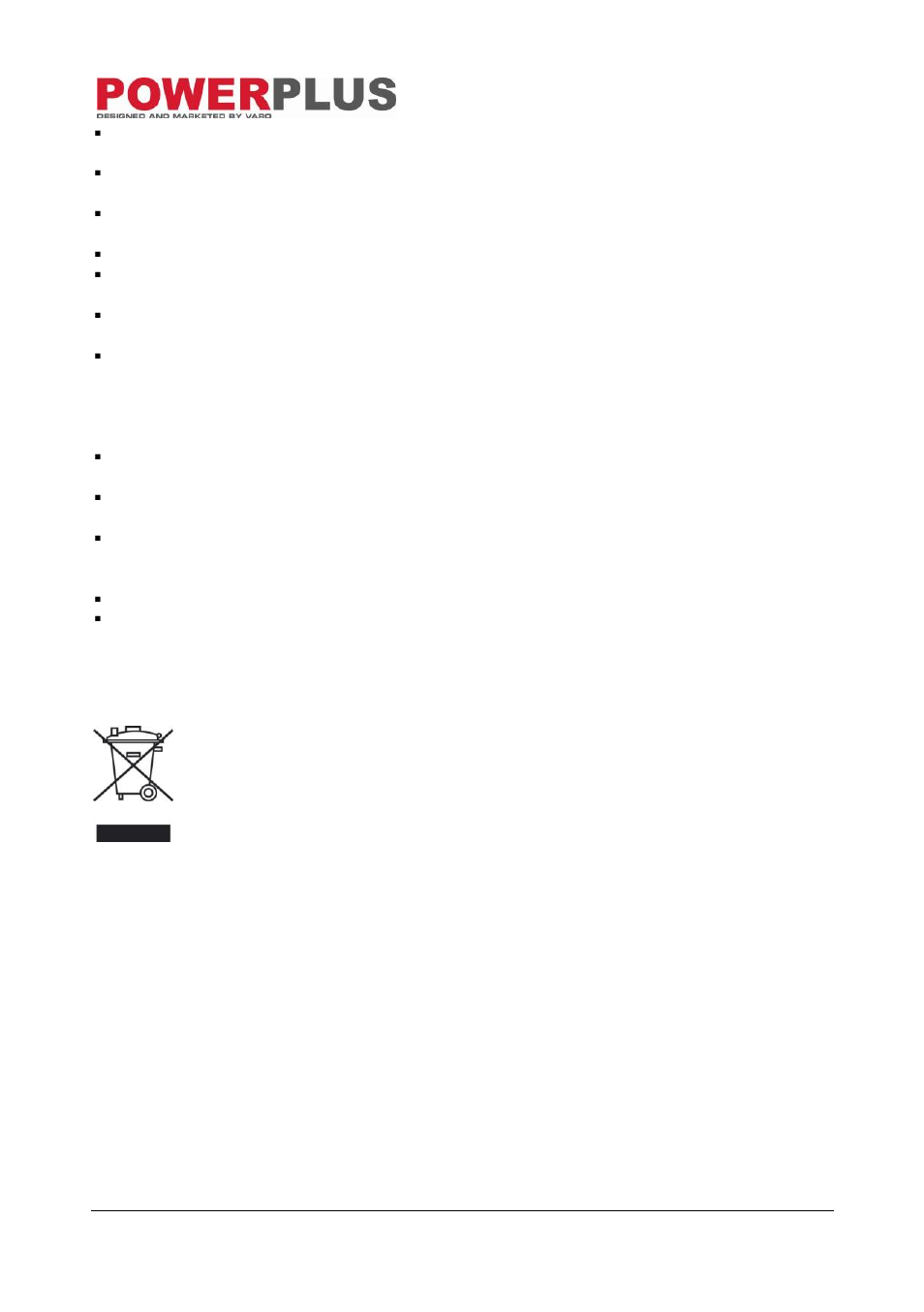 Environment | Powerplus POW5633 POWER STATION 4-IN-4 EN User Manual | Page 7 / 8