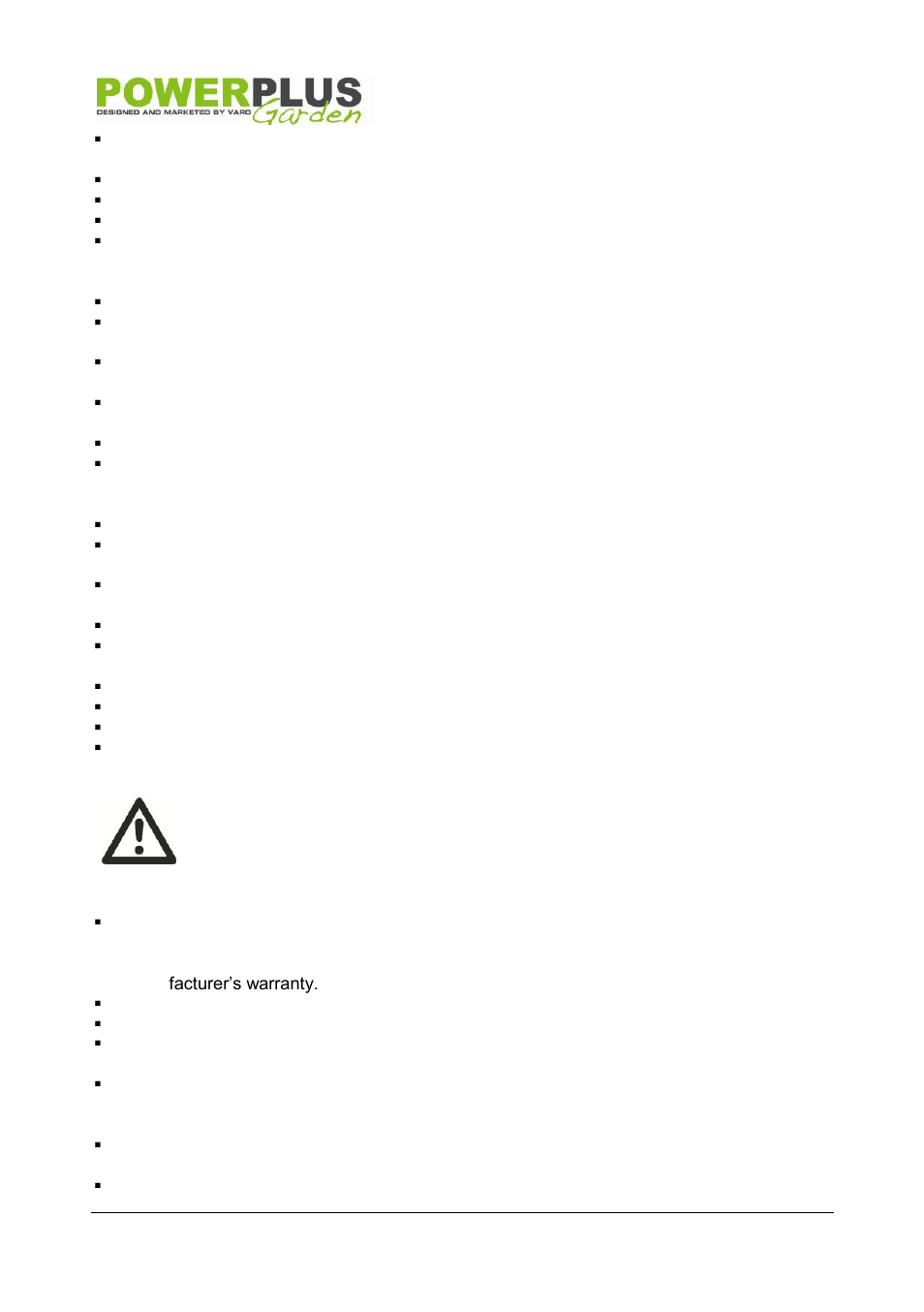 What not to do | Powerplus POW60481 GRASS TRIMMER 30CC 420MM EN User Manual | Page 5 / 13