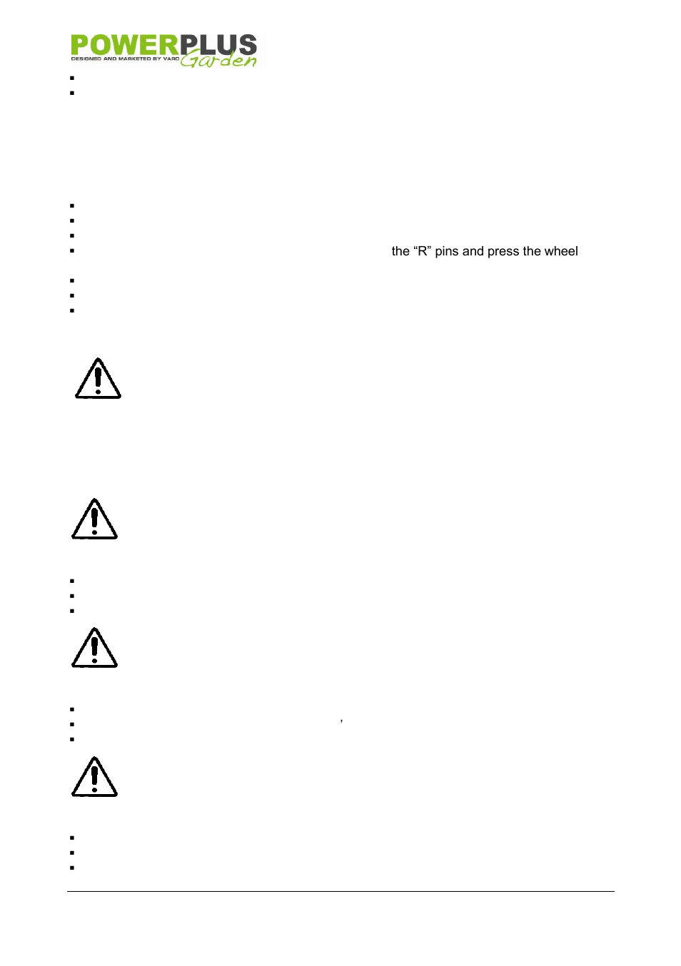 Assembly, Preparation, Setting the cutting heights | Cutting height positions (fig.2c) | Powerplus POW63703 LAWNMOWER 900W 320MM EN User Manual | Page 7 / 13