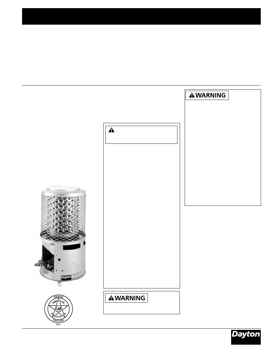 Dayton 3VH19 User Manual | 12 pages