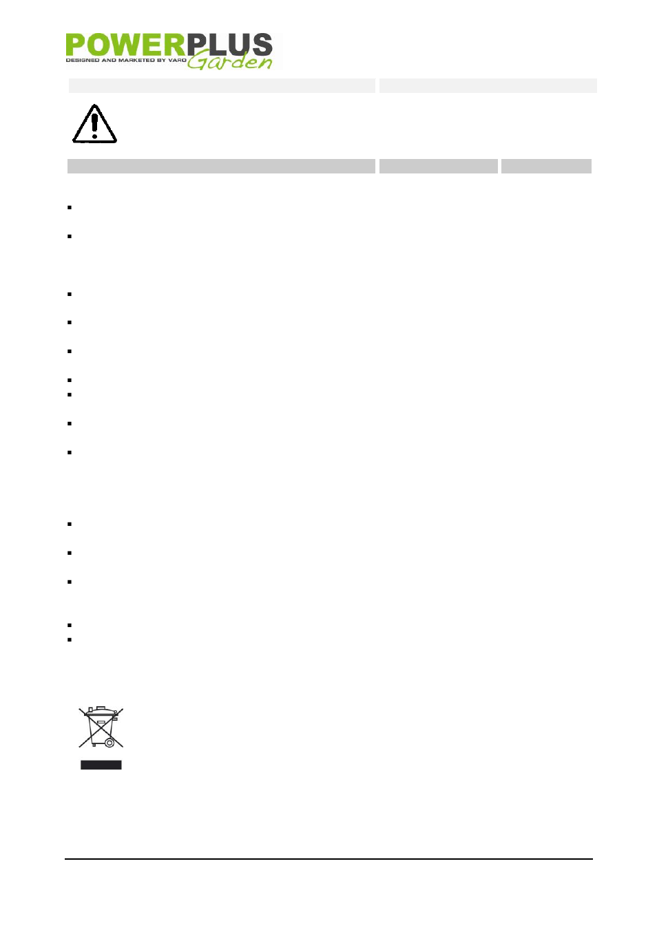 Warranty, Environment | Powerplus POW64252 CHAINSAW 2000W 356MM EN User Manual | Page 12 / 13