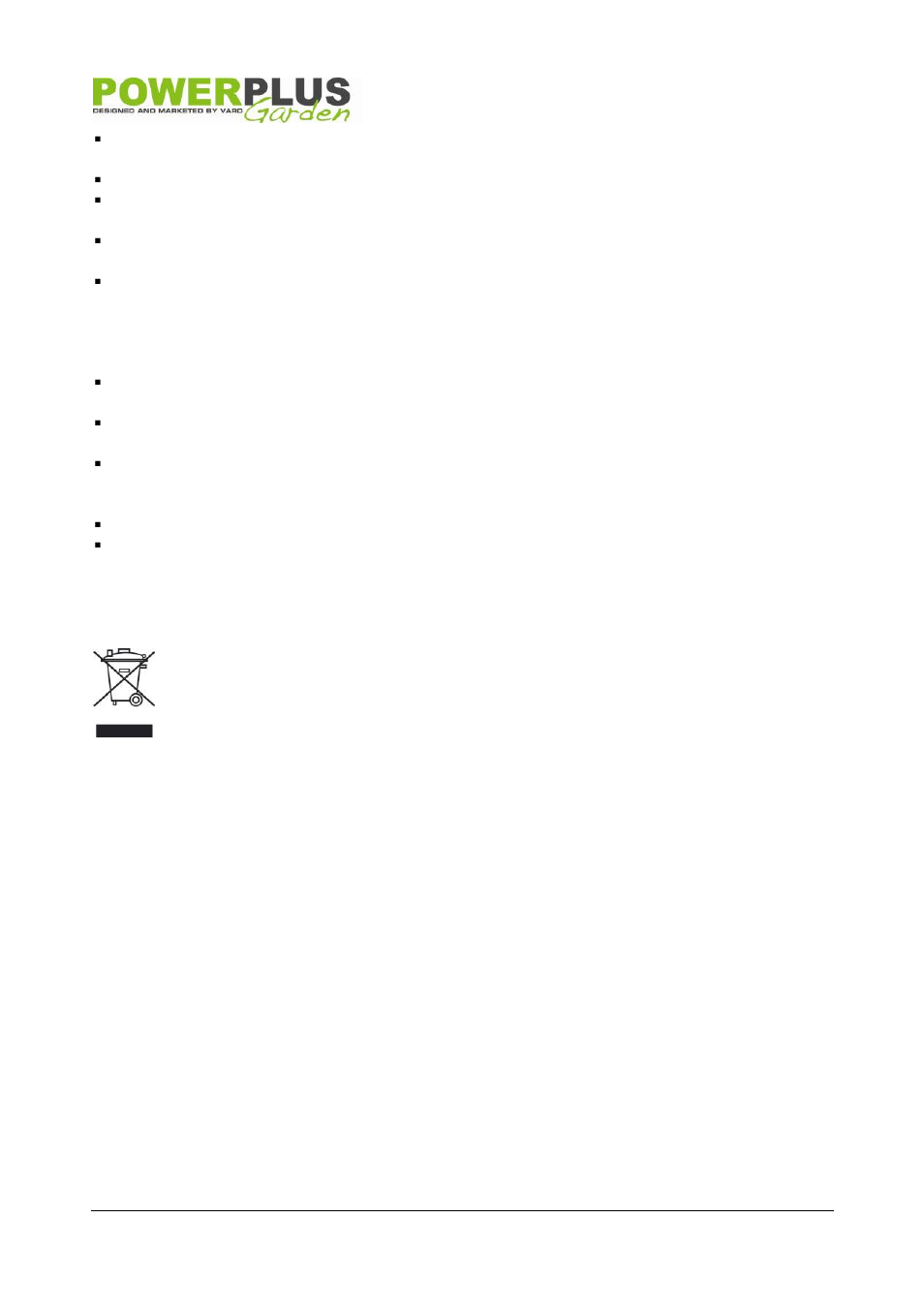 Environment | Powerplus POW6451 SHREDDER 2500W EN User Manual | Page 13 / 14
