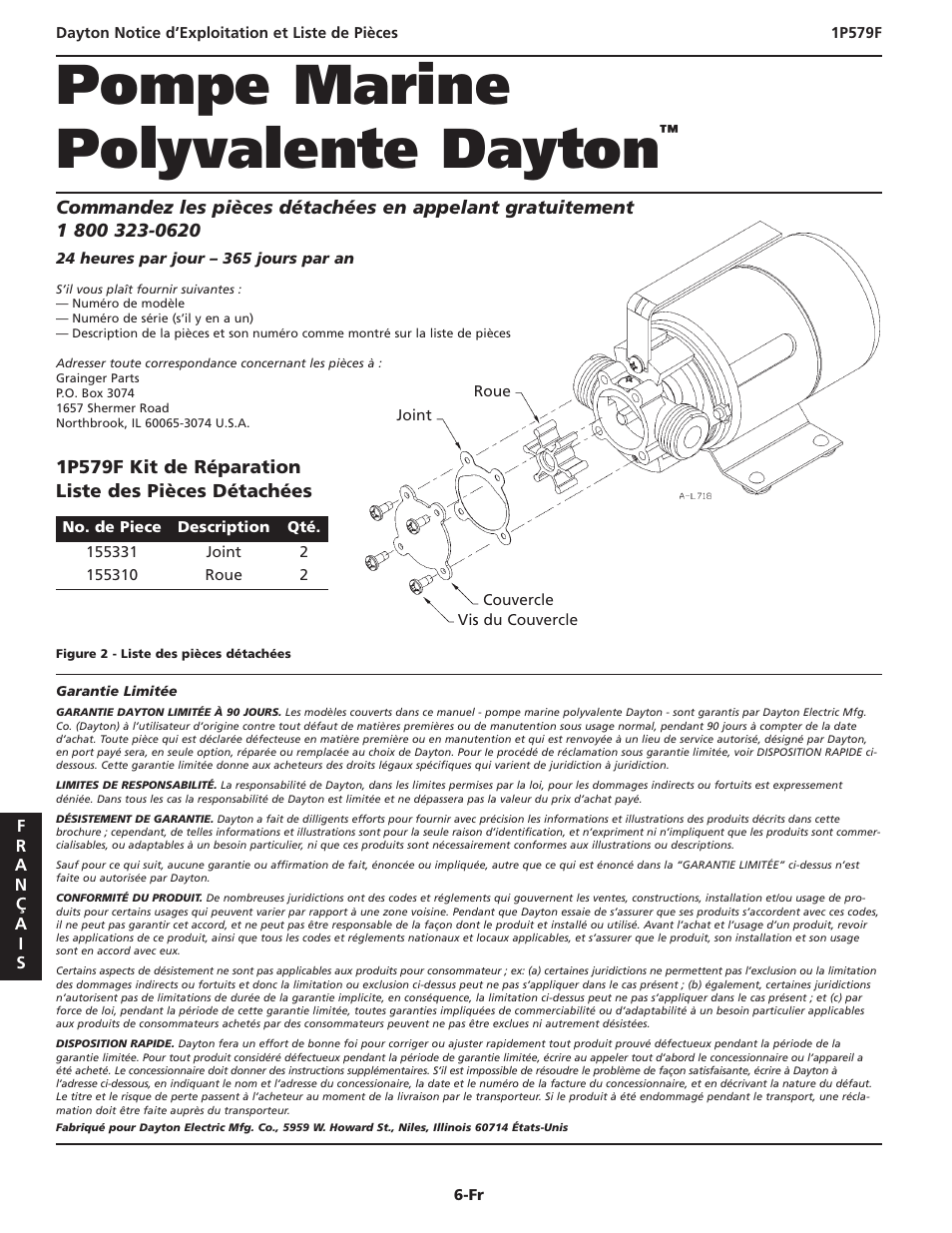 Pompe marine polyvalente dayton | Dayton 1P579F User Manual | Page 18 / 20