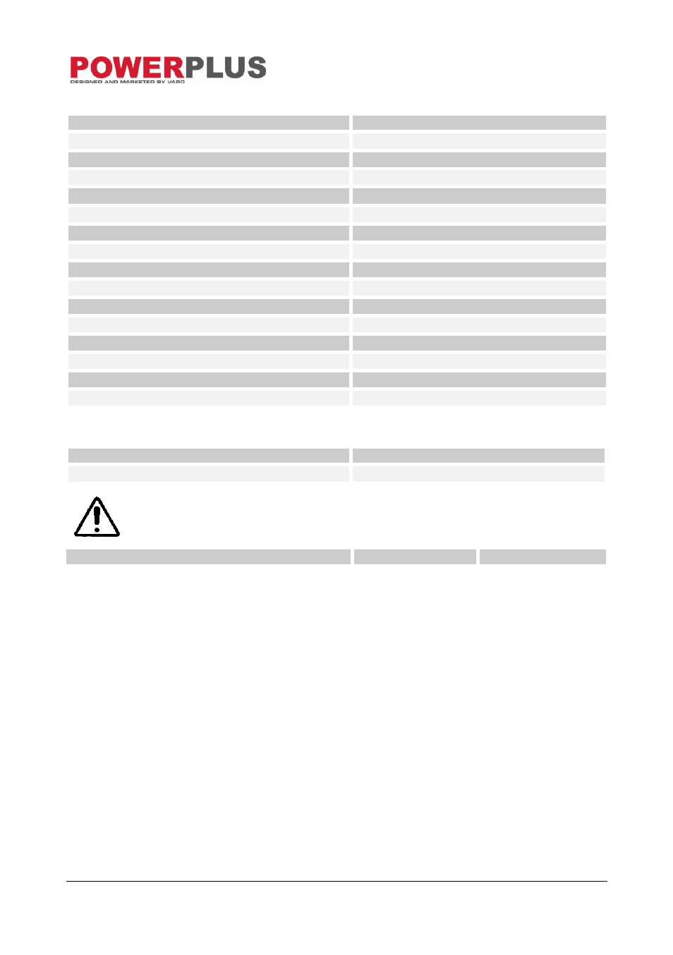 Technical data, Noise, Pow8136 | 16 technical data, 17 noise | Powerplus POW8136 TELESCOPIC MITRE SAW 2000W 255M +SUPPORT STAND EN User Manual | Page 10 / 12