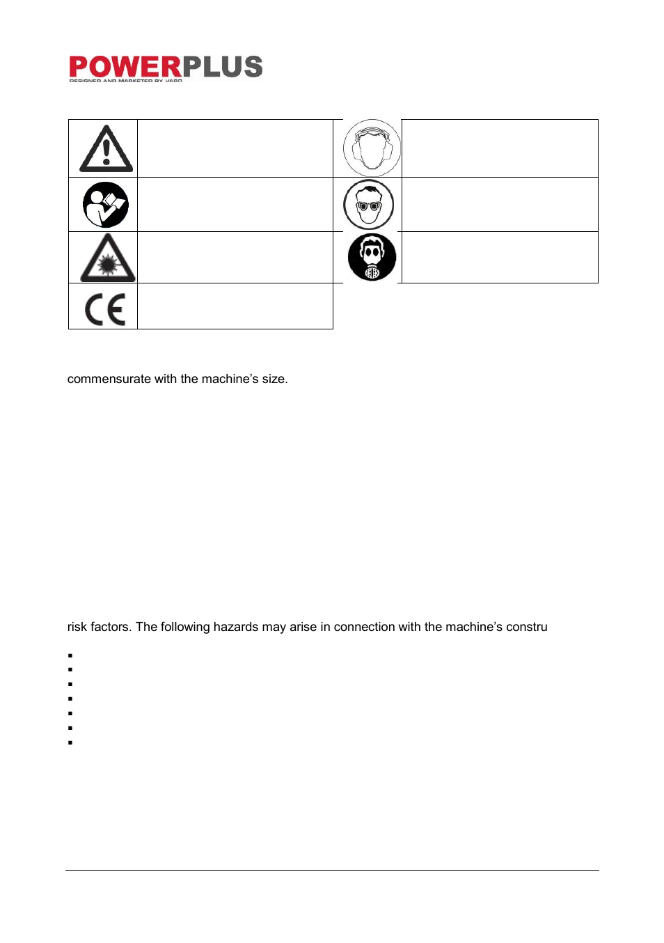 Symbols, Correct use of your pow8136, General power tool safety warnings | Powerplus POW8136 TELESCOPIC MITRE SAW 2000W 255M +SUPPORT STAND EN User Manual | Page 4 / 12