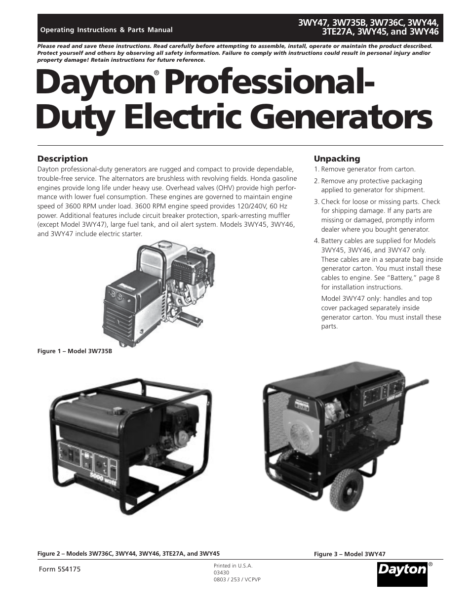 Dayton 3WY47 User Manual | 40 pages