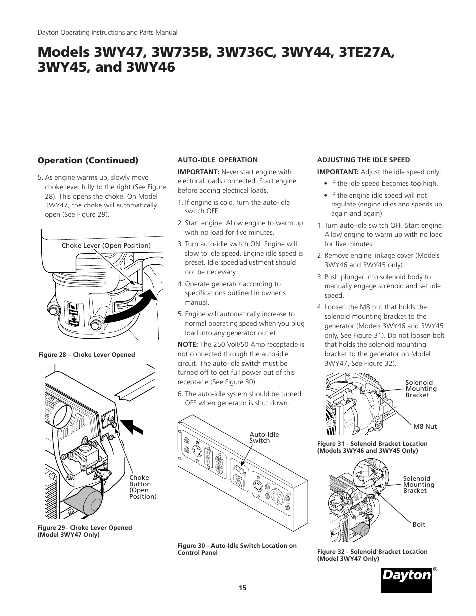 Operation (continued), Dayton operating instructions and parts manual 15, Ho ur s 1 /10 | Of f en gin e | Dayton 3WY47 User Manual | Page 15 / 40