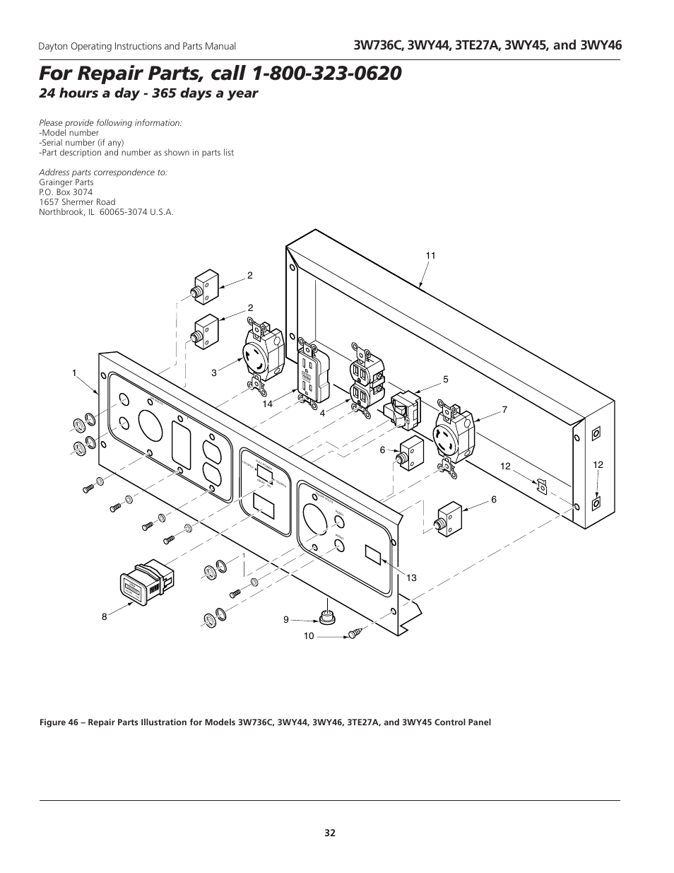 Dayton operating instructions and parts manual 32 | Dayton 3WY47 User Manual | Page 32 / 40