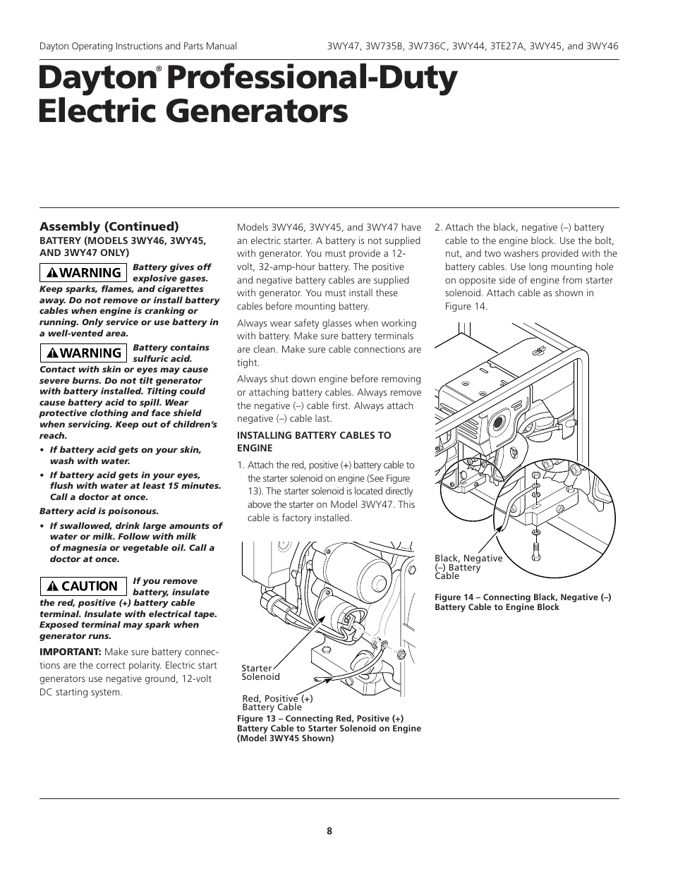 Dayton professional-duty electric generators | Dayton 3WY47 User Manual | Page 8 / 40