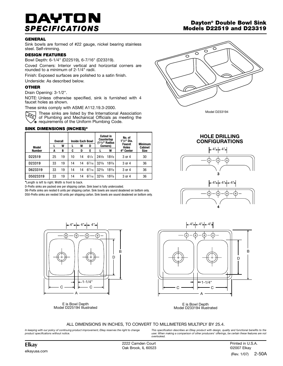 Dayton D22519 User Manual | 1 page